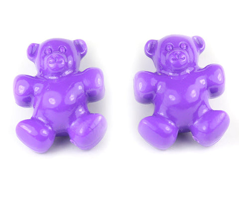 57199 ダーク ライラック 不透明(Opaque) 25mm テディベア ポニービーズ (10個)【在庫あり：★☆☆】