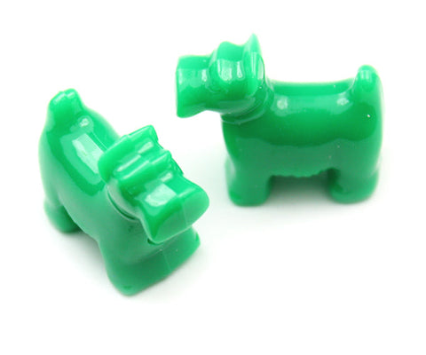 57201 グリーン 不透明(Opaque) 25mm スコッティ ドッグ ポニービーズ (10個)【リクエスト入荷】