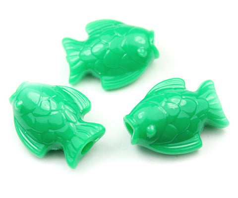 57202 グリーン 不透明(Opaque) 25mm サカナ ポニービーズ (10個)【リクエスト入荷】