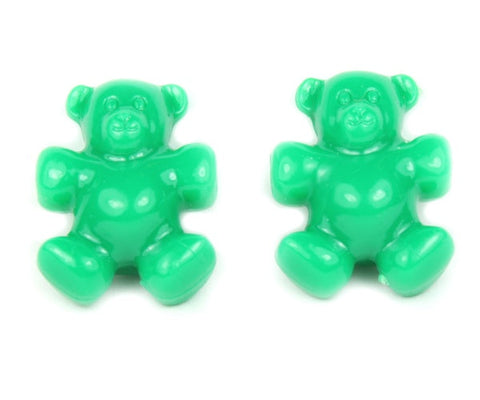 57203 グリーン 不透明(Opaque) 25mm テディベア ポニービーズ (10個)【リクエスト入荷】