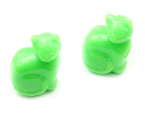 57204 ライム 不透明(Opaque) 25mm ネコ ポニービーズ (10個)【リクエスト入荷】