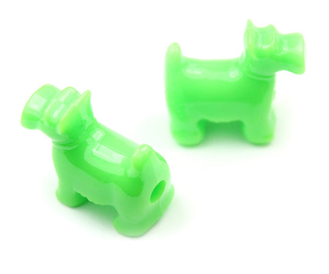 57205 ライム 不透明(Opaque) 25mm スコッティ ドッグ ポニービーズ (10個)【リクエスト入荷】