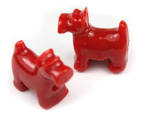 57217 レッド 不透明(Opaque) 25mm スコッティ ドッグ ポニービーズ (10個)【在庫あり：★★☆】