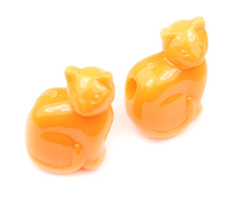 57224 オレンジ 不透明(Opaque) 25mm ネコ ポニービーズ (10個)【リクエスト入荷】
