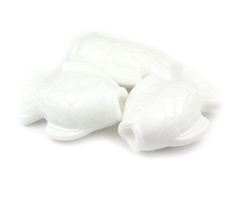 57230 ホワイト 不透明(Opaque) 25mm サカナ ポニービーズ (10個)【在庫あり：★☆☆】