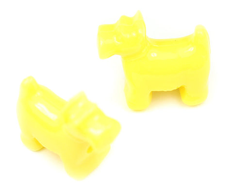 57233 イエロー 不透明(Opaque) 25mm スコッティ ドッグ ポニービーズ (10個)【在庫なし：入荷待ち】