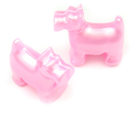 57241 ライト ピンク パール 25mm スコッティ ドッグ ポニービーズ (10個)【在庫あり：★☆☆】