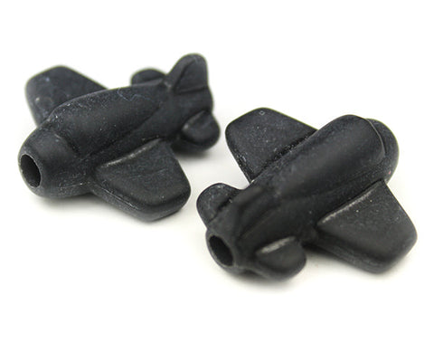 57258 ブラック マット(Matte) 25mm 飛行機 ポニービーズ (10個)【リクエスト入荷】