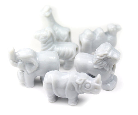 57261 グレイ 不透明(Opaque) 25mm サファリ ポニービーズ (10個)【在庫状況：★★☆】