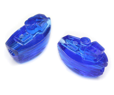 57276 ダーク サファイア 透明 25mm ボート ポニービーズ (10個)【在庫あり：★☆☆】