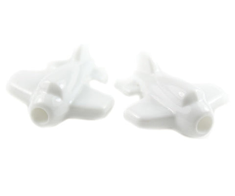 57301 ホワイト 不透明(Opaque) 25mm 飛行機 ポニービーズ (10個)【在庫なし：入荷待ち】