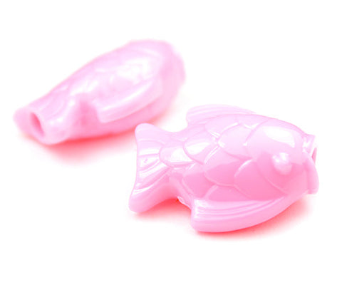 57310 ベイビー ピンク 不透明(Opaque) 25mm サカナ ポニービーズ (10個)【在庫なし：入荷待ち】