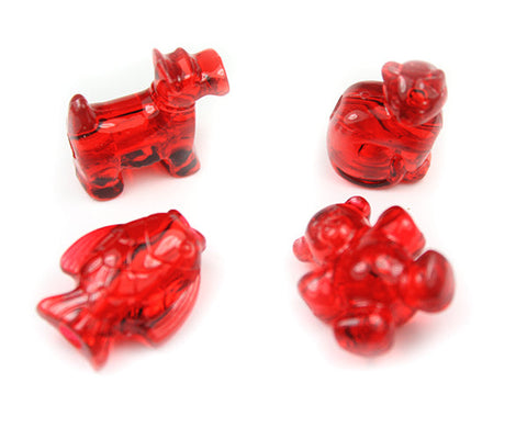 57357 ルビー 透明 25mm ペット ポニービーズ (10個)【リクエスト入荷】