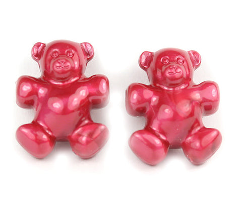 57388 レッド パール 25mm テディベア ポニービーズ (10個)【在庫あり：★★☆】